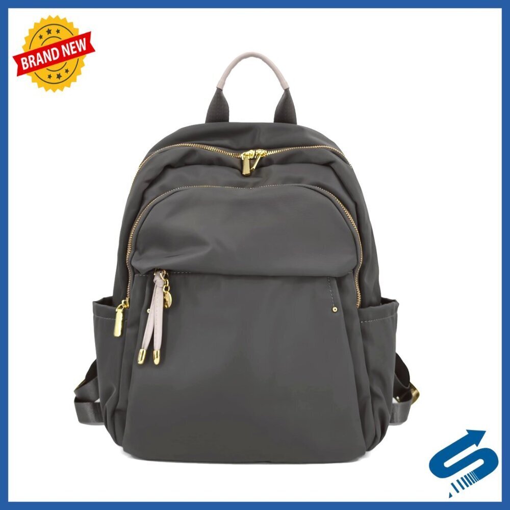Medium Nylon Backpack Purse Lightweight Water-Resistant Daypack for Women